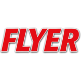 "Flyer Magazine" logo with a white background at a resolution of 300 by 300 pixels