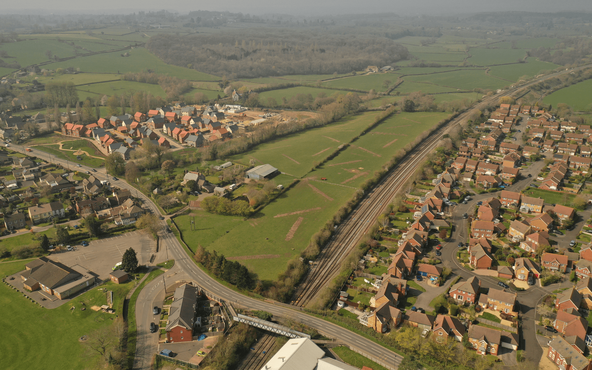 "Mavic 2 Pro" aerial drone photo of a "Barratt Homes" development site in Charfield, Wotton-under-Edge, Bristol