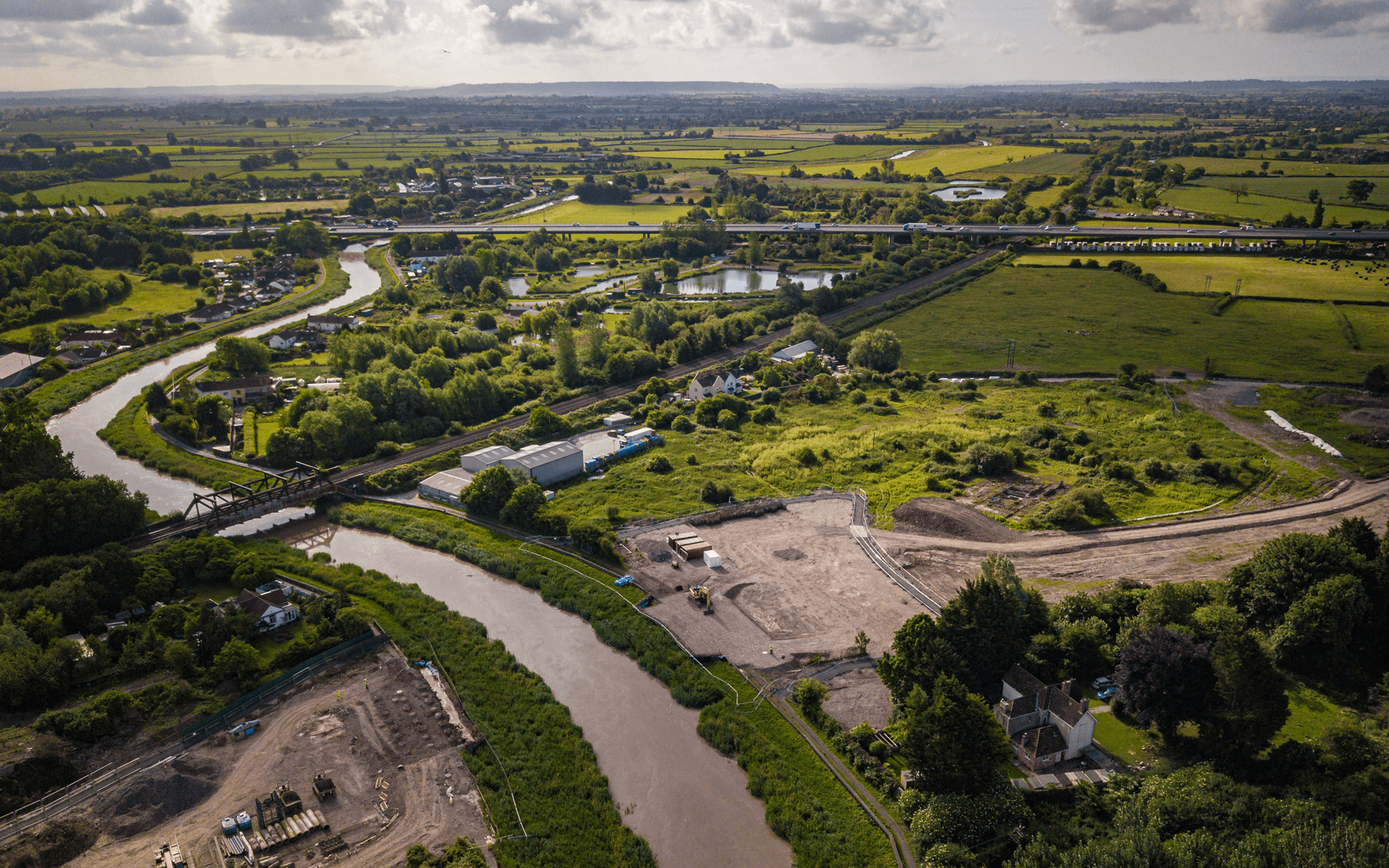 "Mavic 2 Pro" aerial drone photo of "Whitemountain" building a bridge and access way in Bridgwater