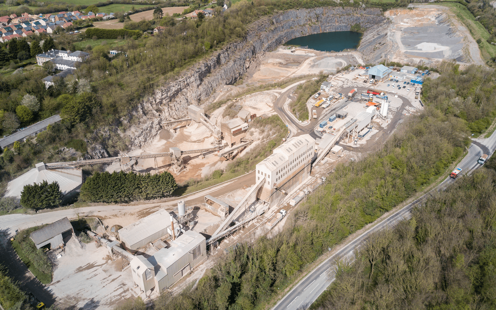 "Mavic Pro" aerial drone photo of "Hanson Aggregates" quarry in Chipping Sodbury, Bristol