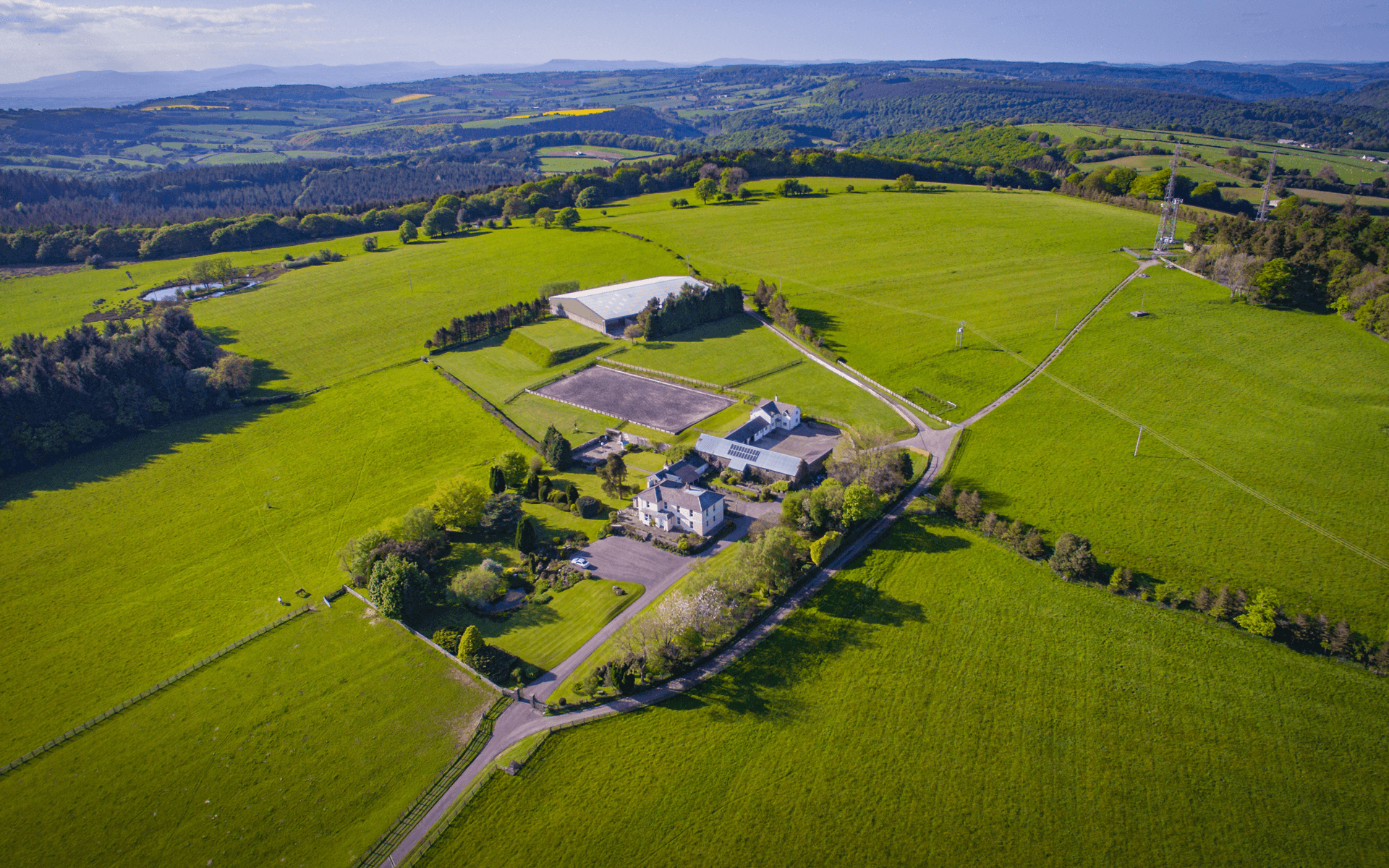 "DJI Inspire 1" aerial drone photo of Gaer Hill Farm in Chepstow, Wales