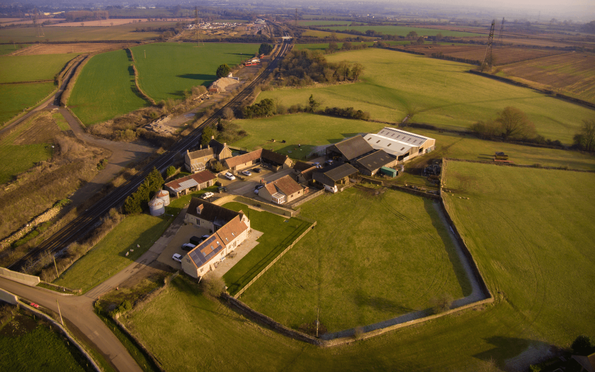 "DJI Inspire 1" aerial drone photo of a farm in Hinton Charterhouse, Bath