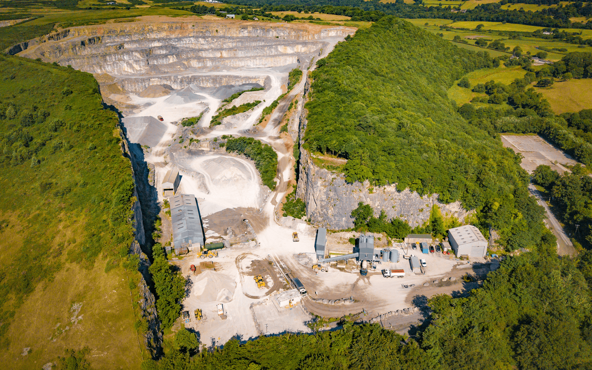"Mavic Pro" aerial drone photo of "Hanson Aggregates" quarry in Bridgend Wales
