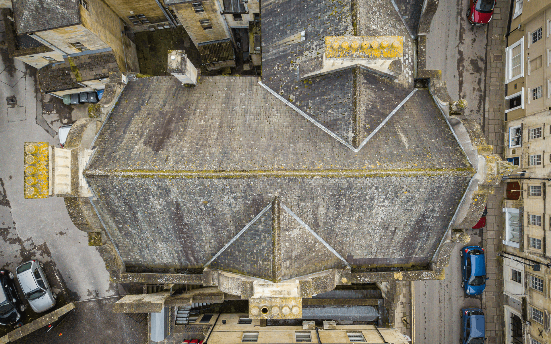 "Mavic 2 Pro" aerial drone photo for a roof survey of a Church in Bradford-on-Avon
