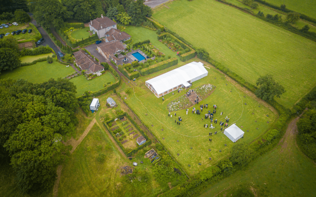 "Mavic Pro" aerial drone photo of a wedding venue in Compton Martin, Bristol
